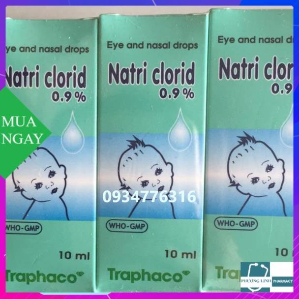 Nước muối sinh lý Nacl 0,9% Traphaco nhỏ mắt, mũi