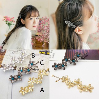 Kẹp tóc phối hình hoa đính kim cương giả thời trang cho nữ