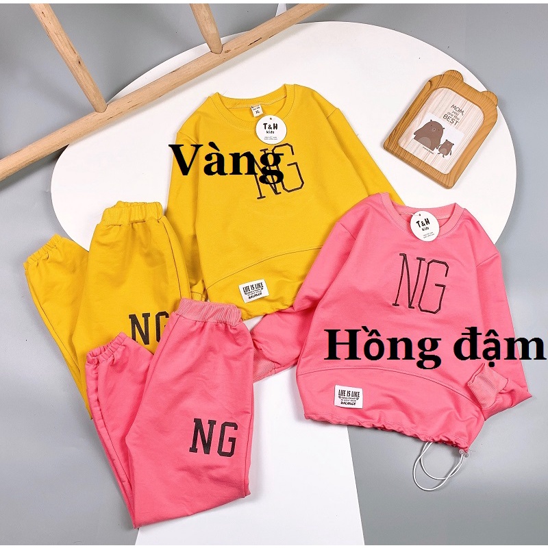 Bộ nỉ bé gái cao cấp NG size Đại 25-35kg XHN778