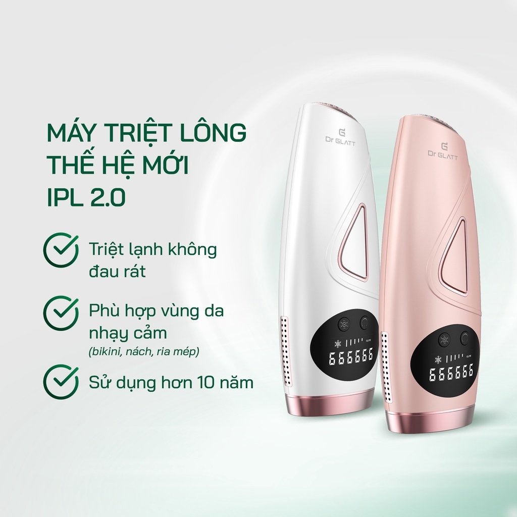 Máy triệt lông mini DR GLATT IPL 2.0 công nghệ mới giúp trẻ hoá da - Thiết bị làm đẹp