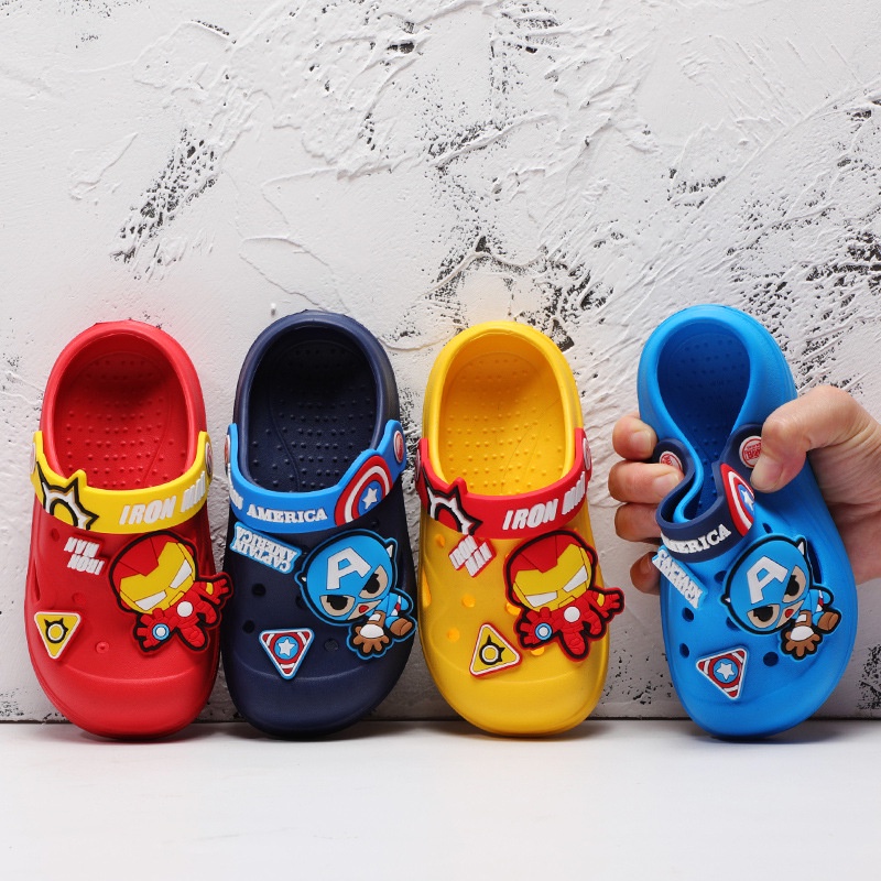 Dép sục hình dáng Spiderman Captain America dễ thương thoải mái chống trượt cho trẻ em