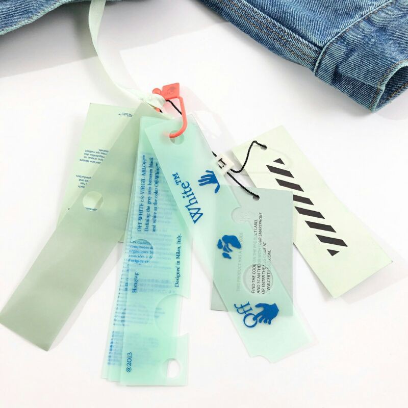 áo khoác jeans phối màu phá cách off white