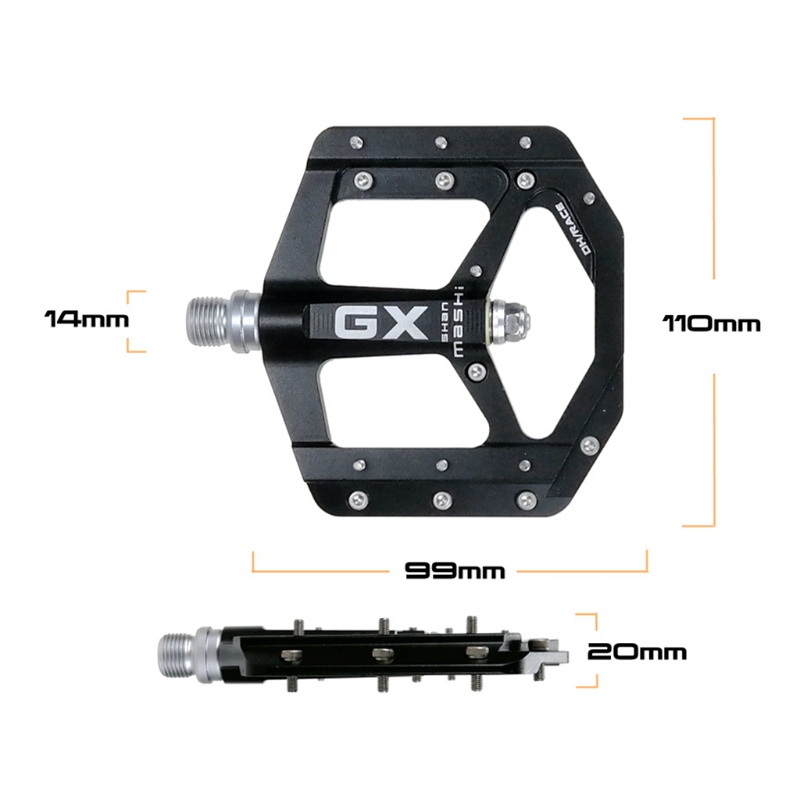 1 Cặp Bàn Đạp 3 Vòng Bi Phẳng Bằng Hợp Kim Nhôm Chống Trượt Cho Xe Đạp Leo Núi