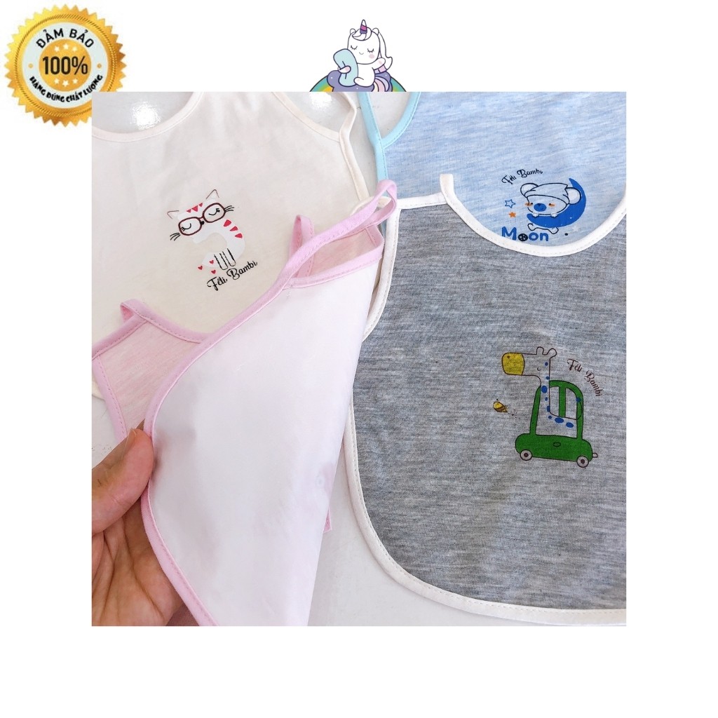 Yếm Ăn Dặm Chống Thấm Cotton Yếm Áo Ăn Dặm Feli Bambi Cho Bé