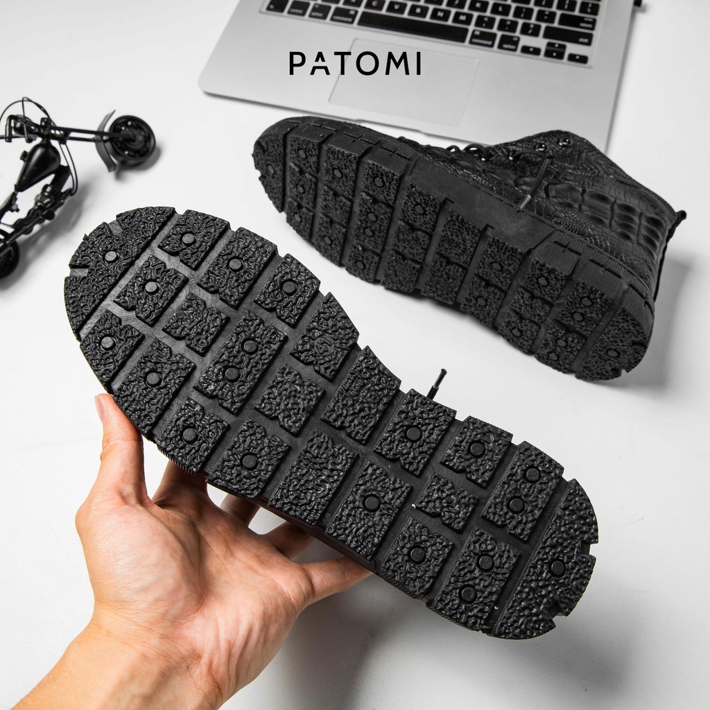 Giày thể thao nam da cá sấu cổ cao chính hãng PATOMI, giày sneaker nam cao cấp phong cách Hàn Quốc-G429 | BigBuy360 - bigbuy360.vn