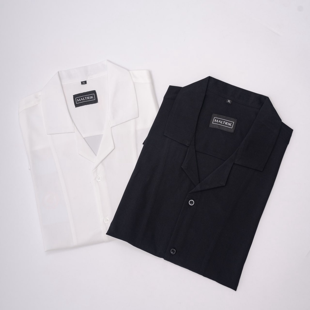 Áo sơ mi cộc tay cổ vest nam MALTRIK phong cách Hàn Quốc unisex chất lụa cao cấp có size lớn 130kg