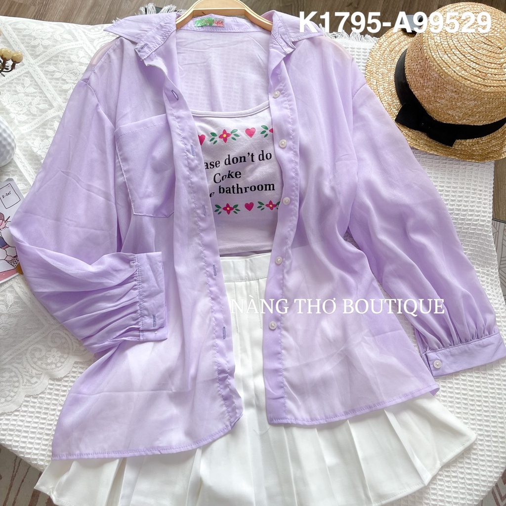 Áo khoác voan mỏng + áo 2 dây (ảnh thật do shop chụp) 1795 - 99529