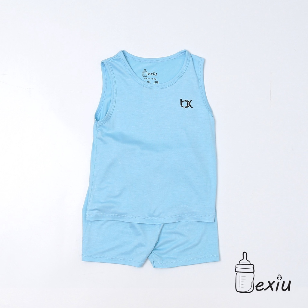 Bộ ba lỗ Bé Xíu Bexiu màu trơn chất thun lạnh mềm mịn mát cho bé trai và bé gái từ 5-19kg HÀNG CAO CẤP
