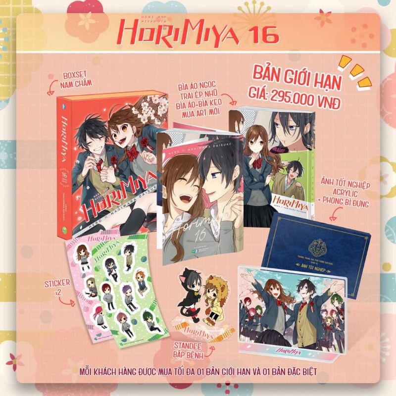 (Khung tranh) Horimiya 16 bản giới hạn full phụ kiện