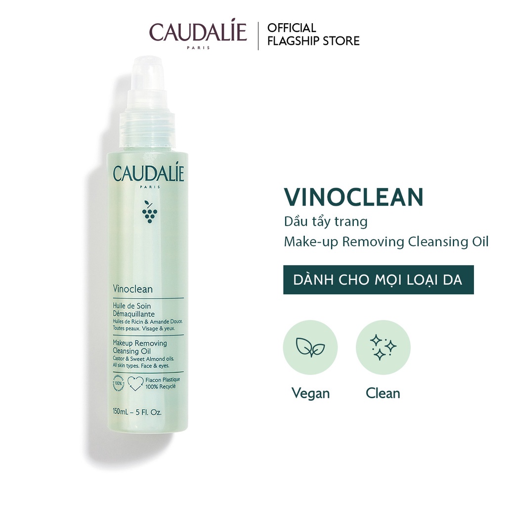 Dầu tẩy trang làm sạch nhẹ dịu và thanh lọc da Caudalie Vinoclean 150ml - Thương hiệu mỹ phẩm cao cấp từ Pháp