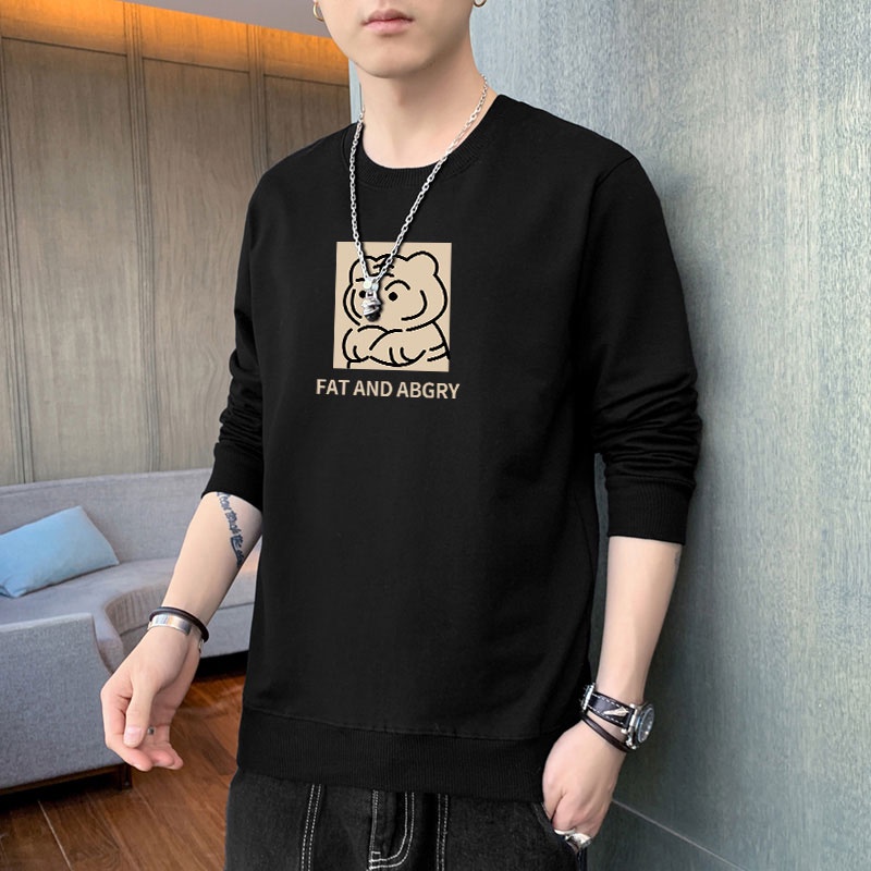 Áo Nỉ Dài Tay Cổ Tròn Form Rộng In Họa Tiết Thời Trang Xu Hướng Cho Nam