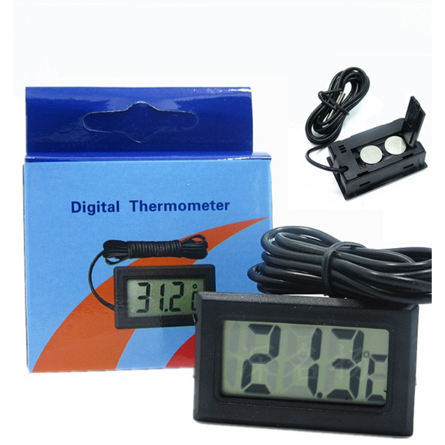 Denshitaro Đồng hồ đo nhiệt độ hiển thị LCD D00-103