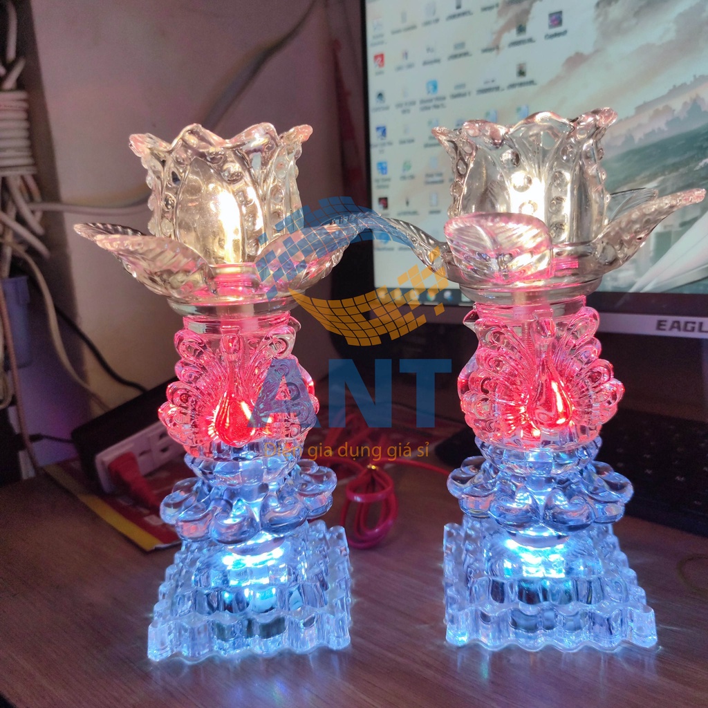 ĐÈN THỜ HOA SEN THỦY TINH - 05