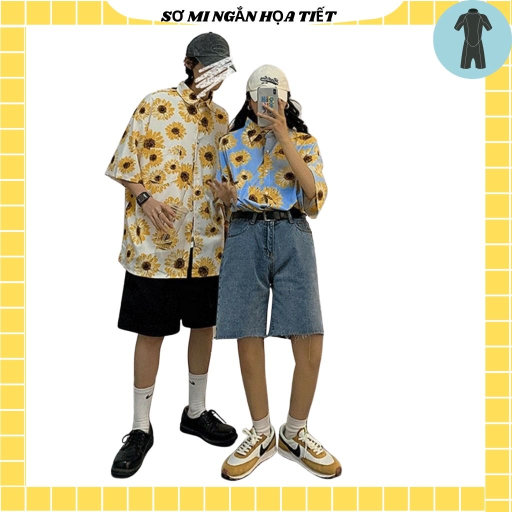 Áo Sơ Mi Tay Ngắn Unisex Cổ Bẻ Phông Cách Hàn Quốc Freesize