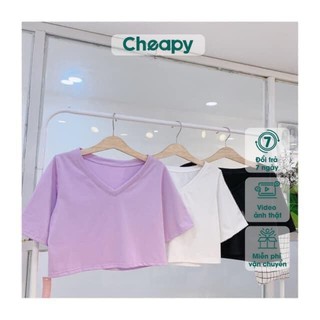 ⚡️GIÁ SỐC⚡️ Áo thun croptop cổ tim (Sỉ từ 5sp bất kỳ)