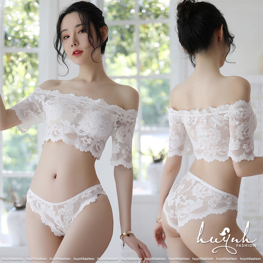 Bộ đồ lót mặc ngủ ren hai mảnh sexy gợi cảm - N33