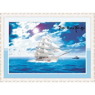 Tranh đính đá thuận buồm xuôi gió kt 86x60 cm chưa đính