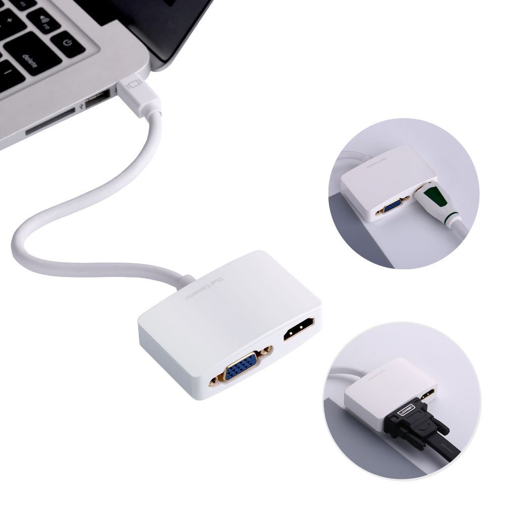 Mini Displayport to VGA+HDMI Adapter Ugreen 10427 - Bảo hành 12 tháng