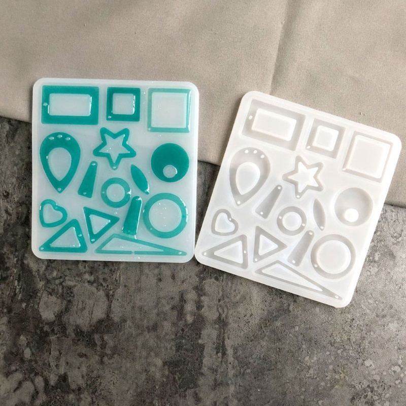 Khuôn silicone làm mặt dây chuyền epoxy resin hình học DIY