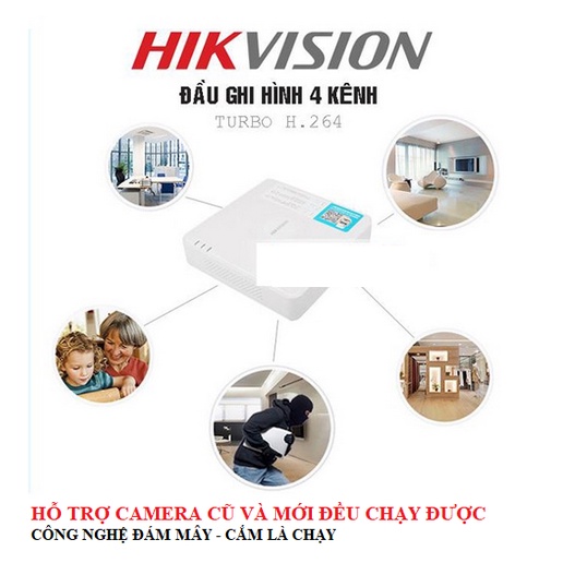 Đầu ghi hình 4 kênh Hikvision DS-7204HGHI-K1 - Đầu ghi hình 4 kênh Hikvision DS-7204HGHI-K1 2.0M  - MỚI 2023 - XỊN