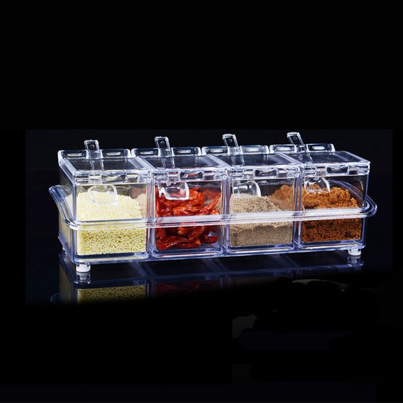 Hộp Trong Suốt Đựng Gia Vị 4 Trong 1