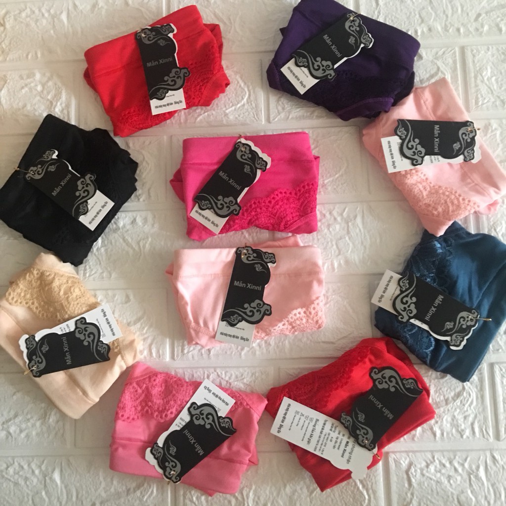 10 Quần Lót Nữ Cotton Ren Trước Nhiều Màu Sắc Siêu Đẹp FreeSize (42 kg - 55kg)
