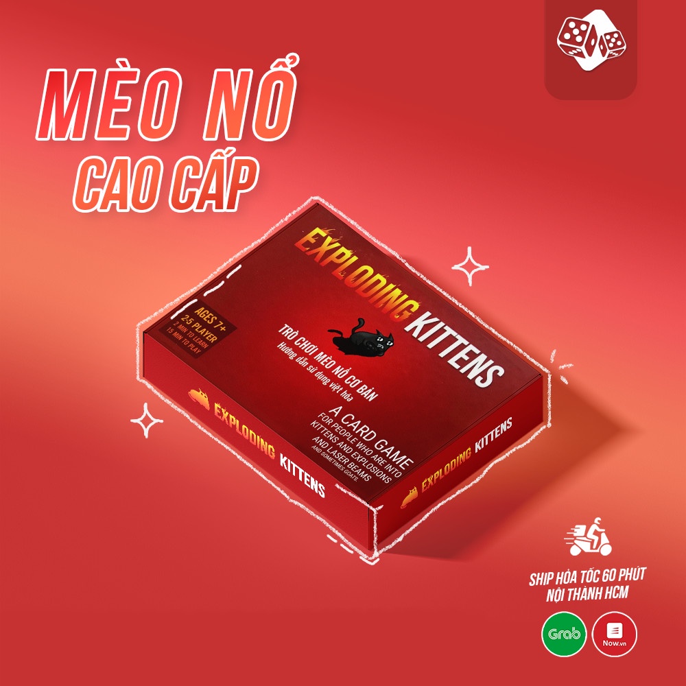 Combo mèo Nổ exploding và đầy đủ 5 bản mèo nổ mở rộng TOP BOARDGAME   việt hóa - All in One