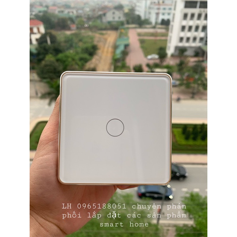 Công Tắc Cảm Ứng TUYA ZIGBEE 1.2.3.4 Nút VUÔNG Viền Vàng CAO CẤP TUYA