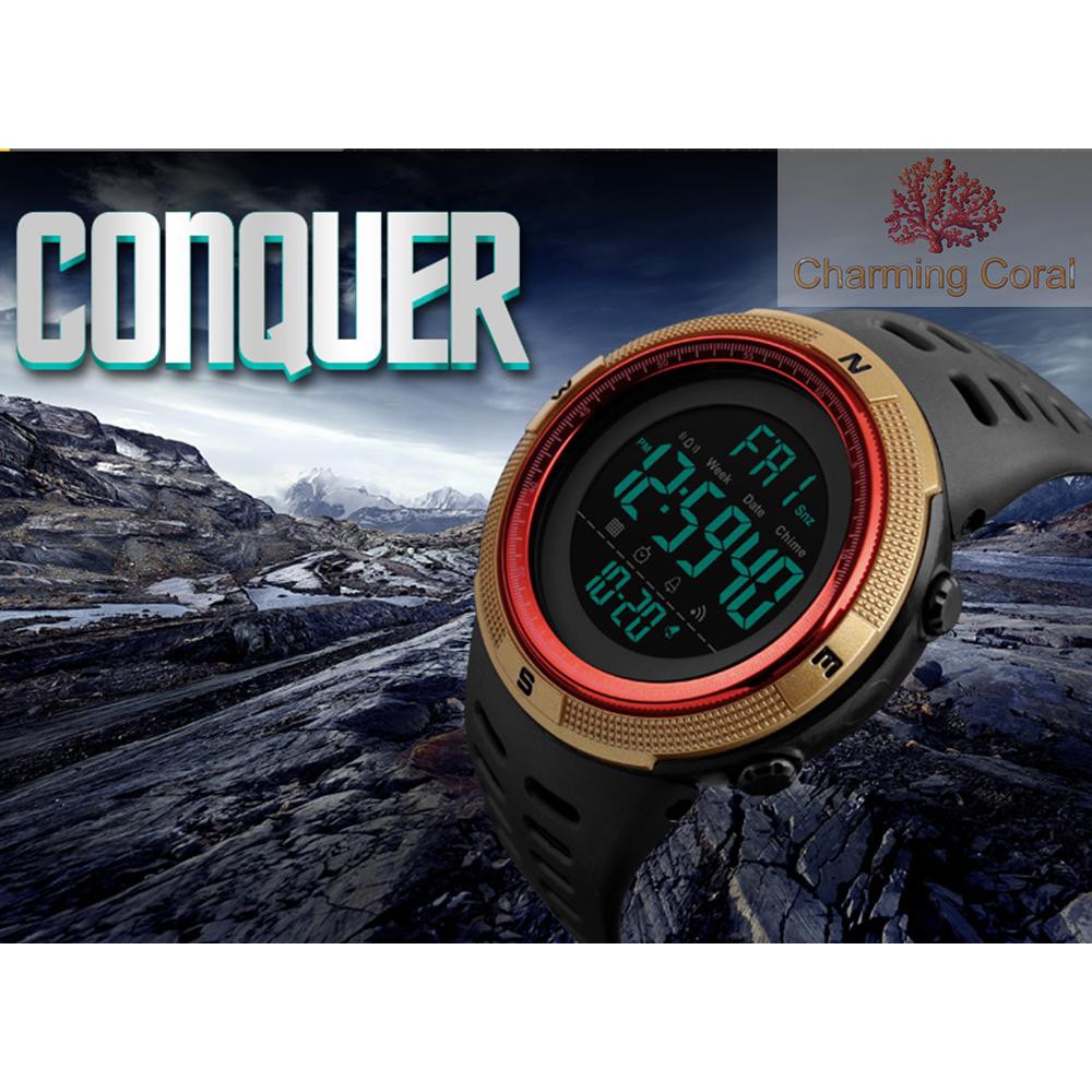 CTOY SKMEI Men Sports Watches Countdown Double Time Watch Alarm Chronograph Digital Wristwatches 50M Waterproof Relogio Masculino
