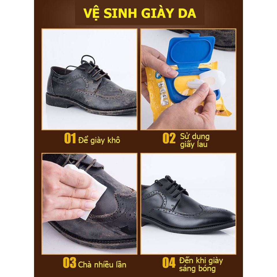 Khăn Giấy Lau Giày Sneaker Siêu Sạch Hộp 30 Tờ Siêu Hot Không Hoá Chất Làm Hại Da Tay, Vải Giày