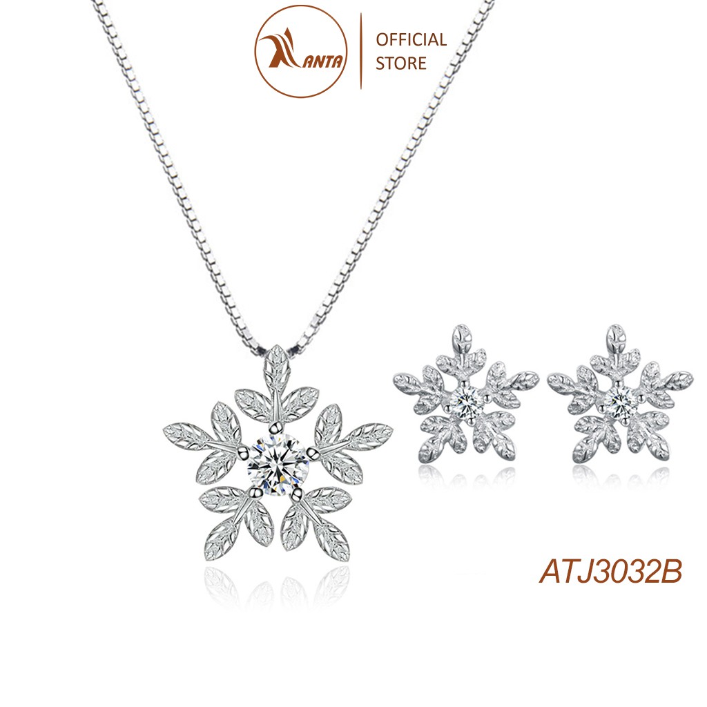 Bộ trang sức bạc Hình hoa tuyết trắng thời trang sành điệu dành cho các nàng xinh đẹp ANTA Jewelry -ATJ3032B