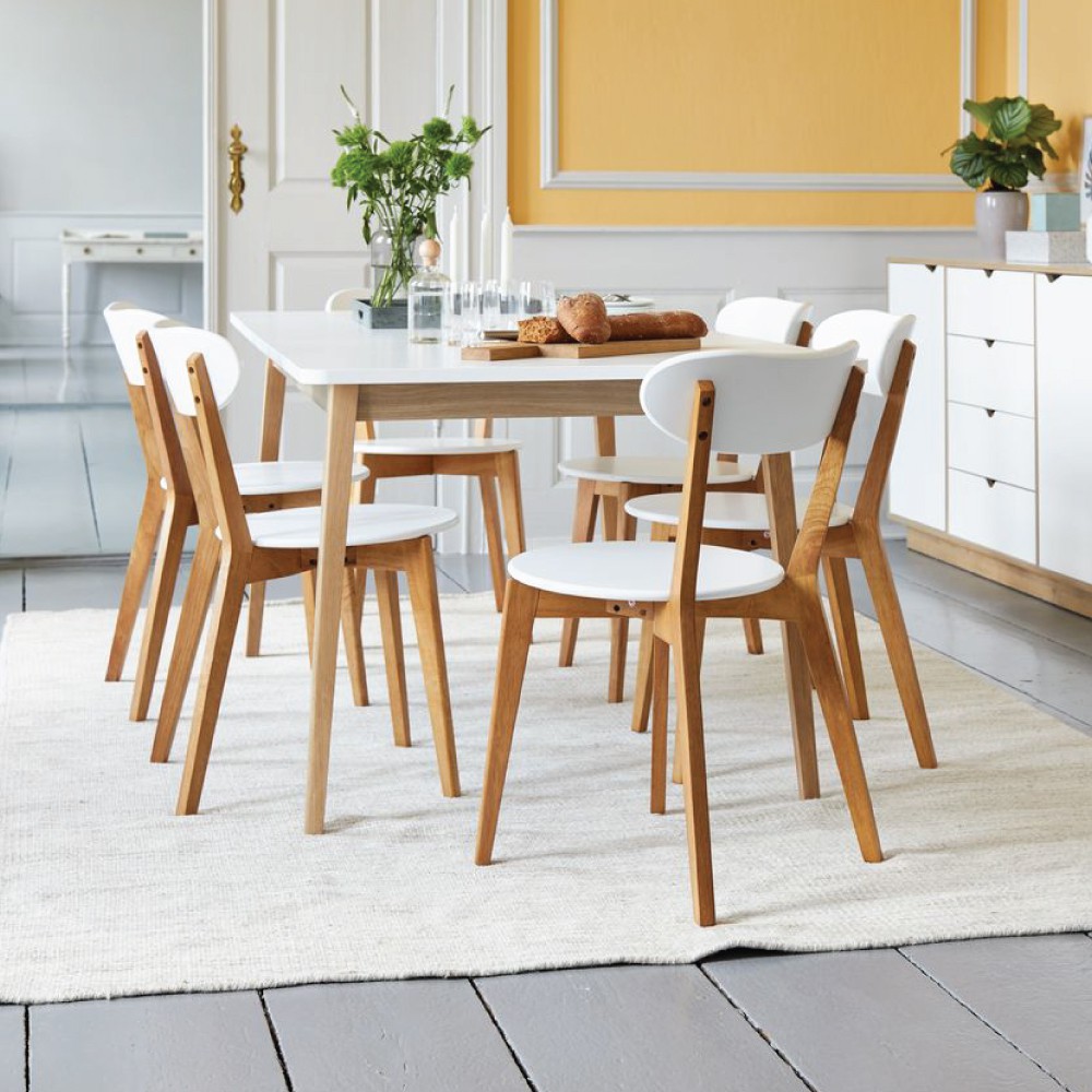 Ghế bàn ăn JYSK Jegind gỗ công nghiệp màu tự nhiên/trắng 45x79x50cm