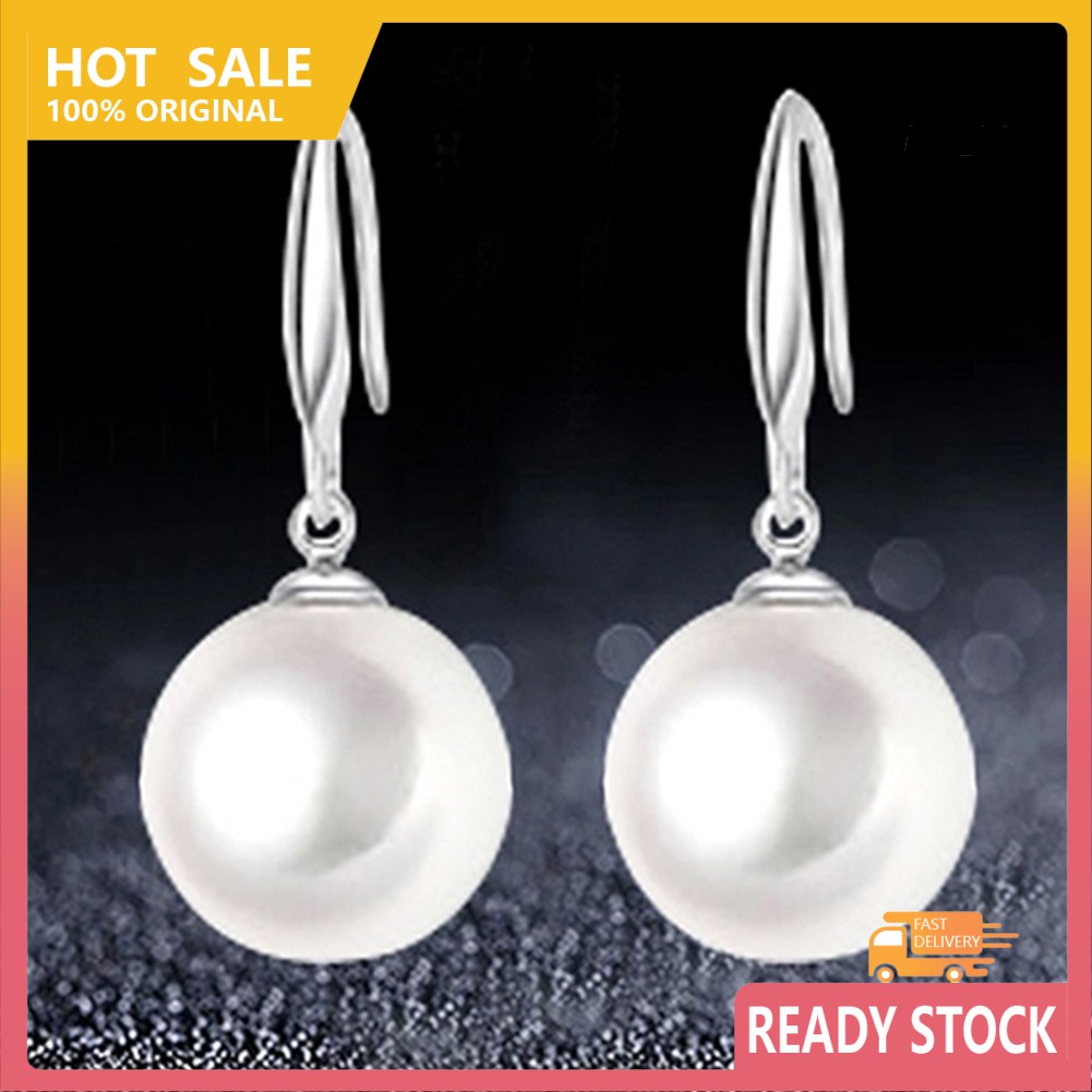 Bông Tai Mạ Bạc Đính Ngọc Trai Nhân Tạo Thời Trang Cho Nữ