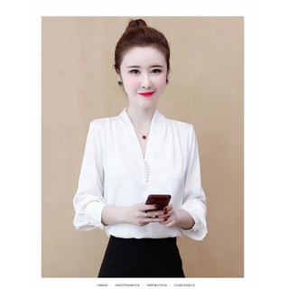 ÁO CỔ V XẾP LI VAI 1001