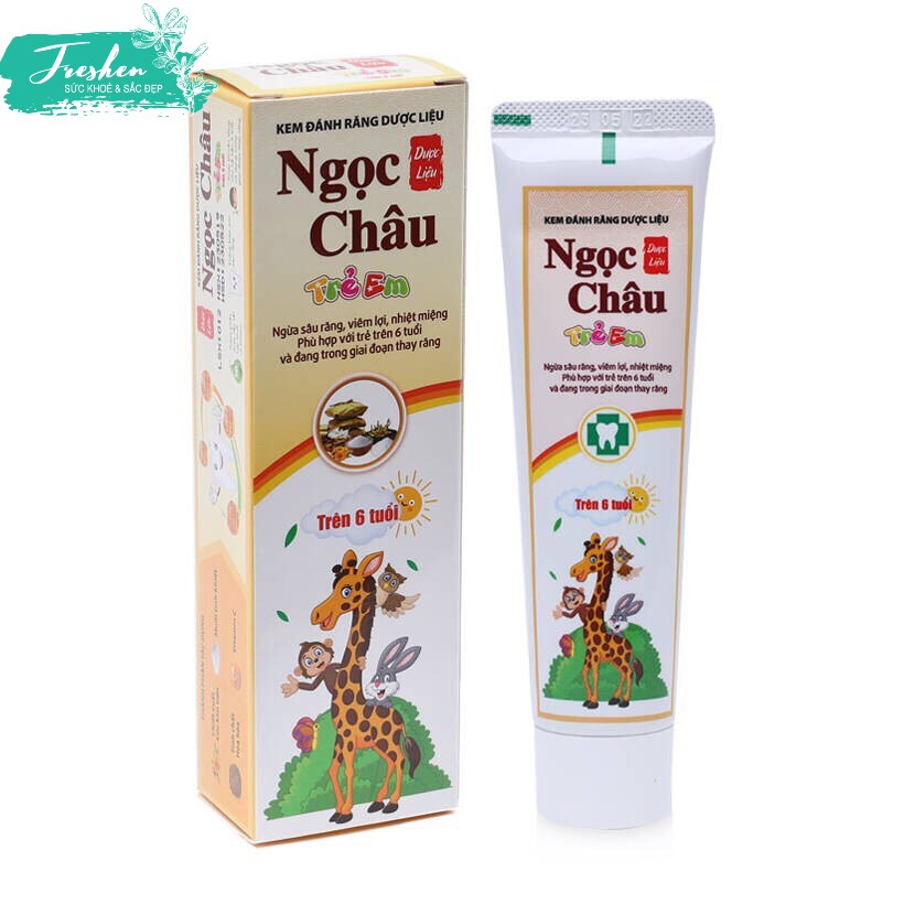 ✅ (CHÍNH HÃNG) KEM ĐÁNH RĂNG DƯỢC LIỆU NGỌC CHÂU 70G DÀNH CHO TRẺ EM TRÊN 6 TUỔI