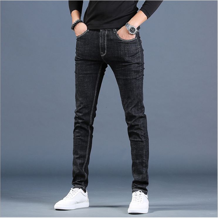 Quần jean nam chất bò ống côn Quần jeans dáng skinny ôm co dãn