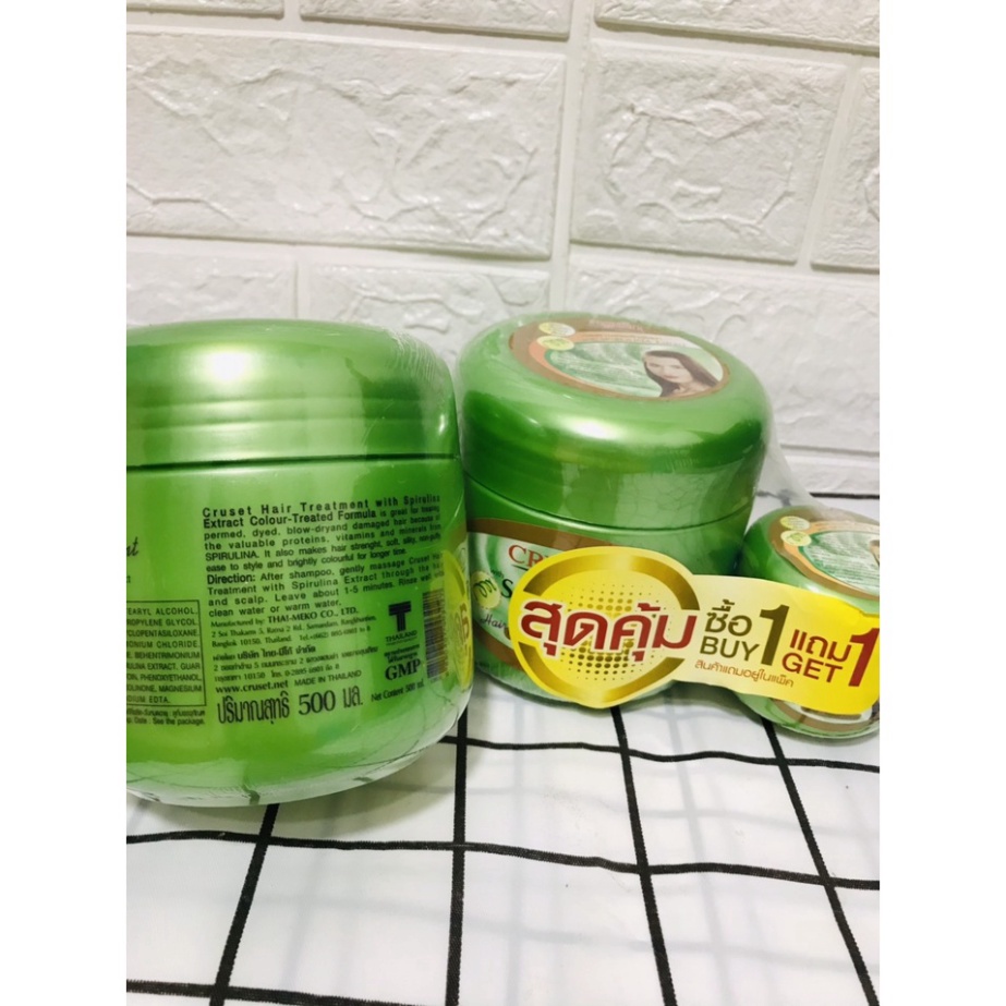 [ MUA 1 TẶNG 1] Kem ủ tóc CRUSET Tảo xoắn Thái Lan 500ml tặng kèm lọ nhỏ 40ml