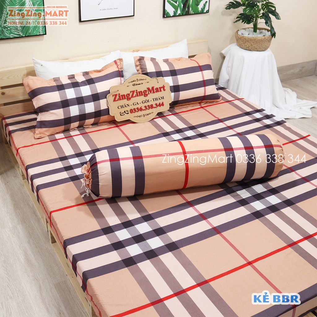 Bộ Ga Giường Poly Mẫu kẻ B-BR (Gửi Tn Chọn Mẫu )