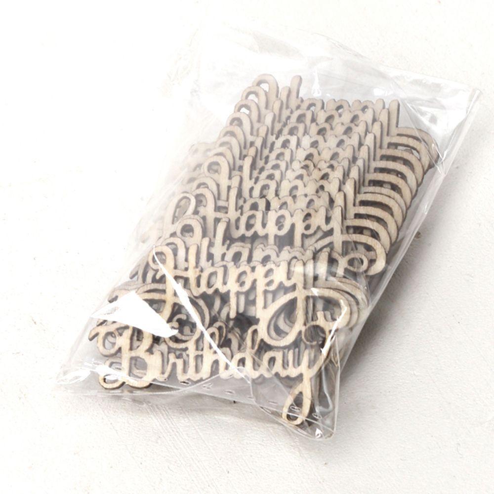 Bộ 15 Miếng Gỗ Khắc Chữ Thủ Công Màu Sắc Tự Nhiên Treo Trang Trí