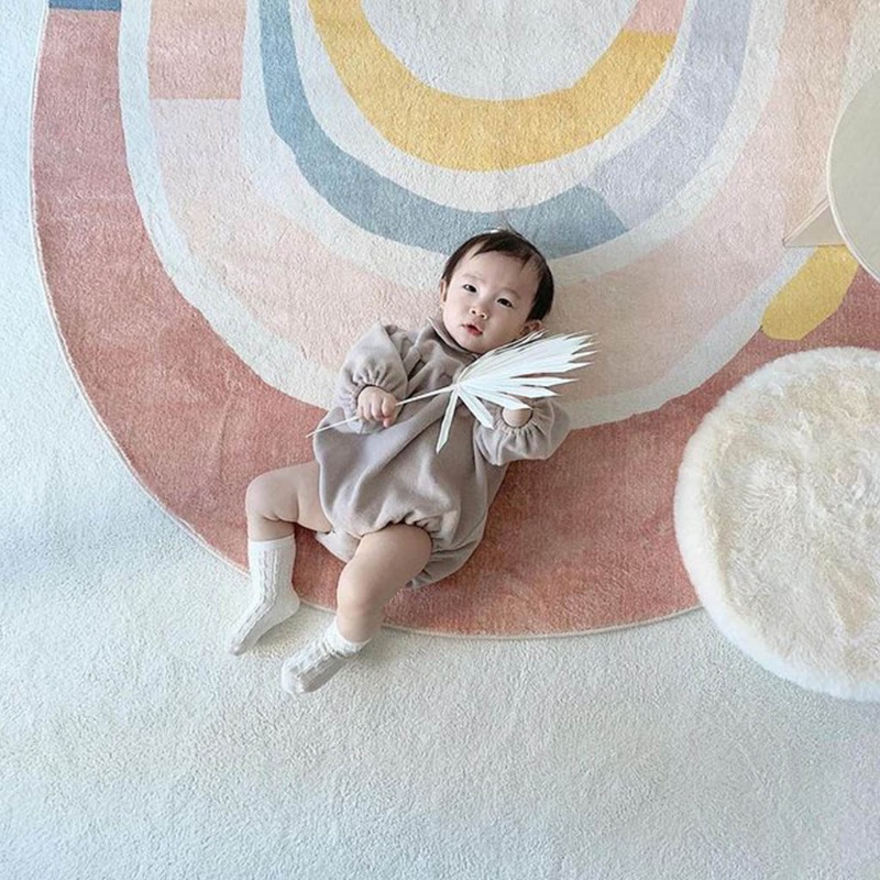 Thảm lót sàn hình cầu vồng dùng làm phụ kiện chụp ảnh cho bé