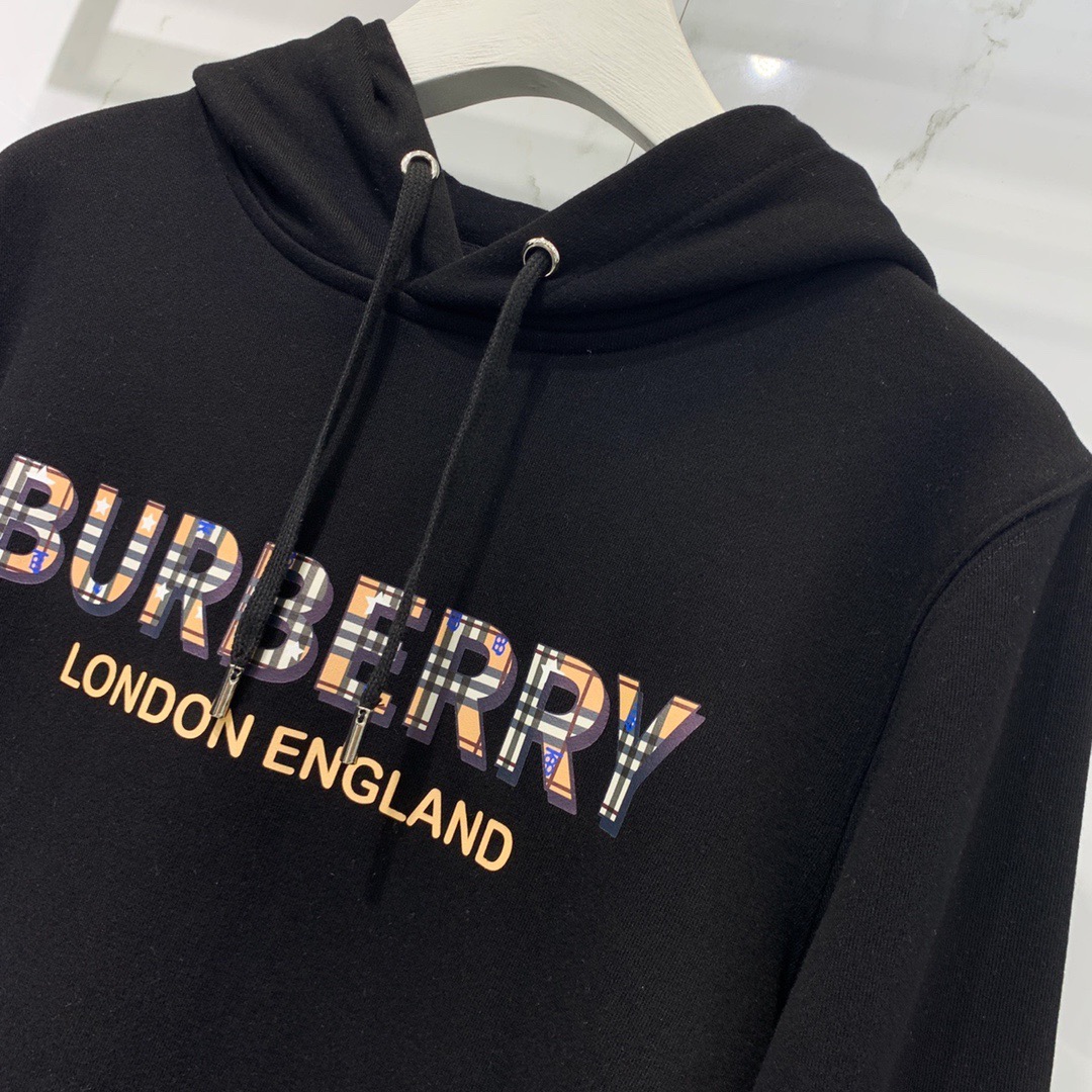 Burberr 2020 autumn and winter new style plaid printed logo letters long-sleeved sweater men's hats pure cotton fabric | BigBuy360 - bigbuy360.vn