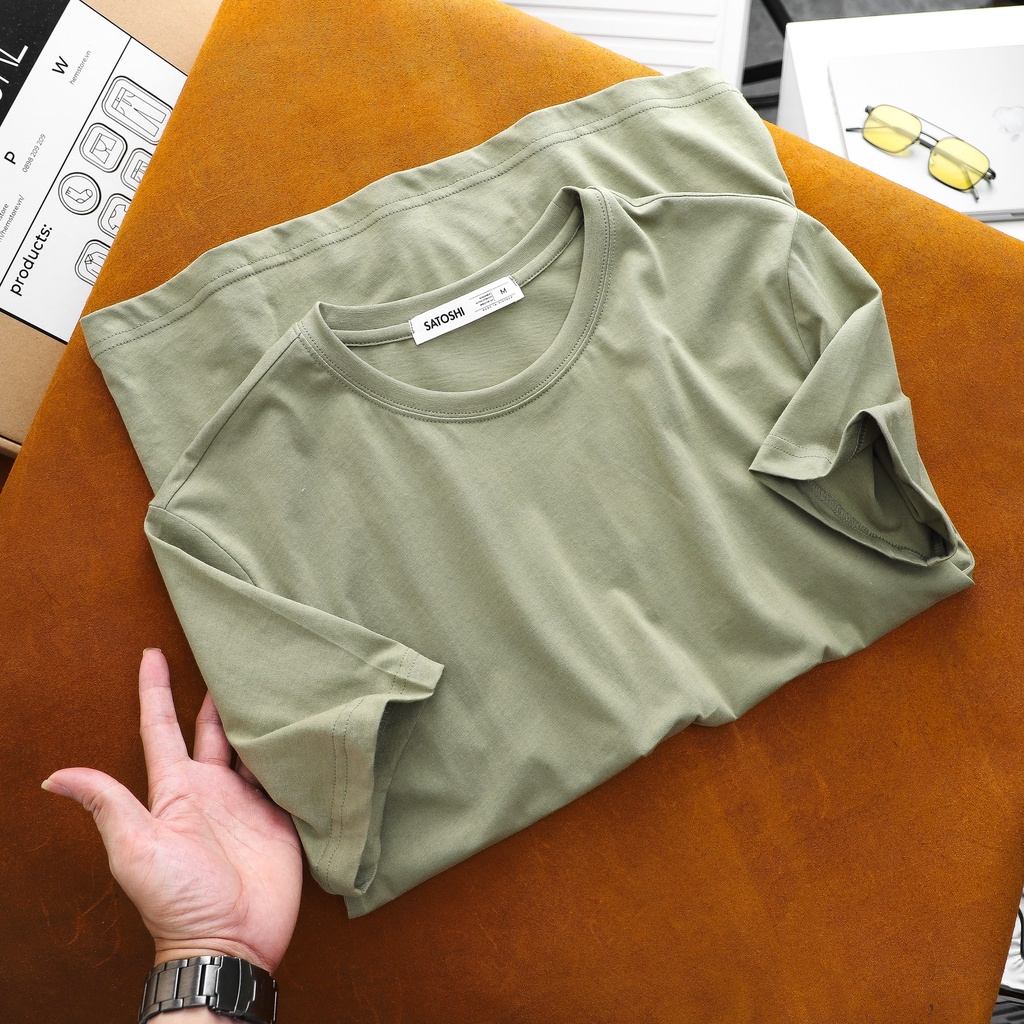 Áo thun nam Satoshi tay ngắn cổ tròn đơn giản SATS88 vải cotton 2 chiều thoáng mát nhiều màu