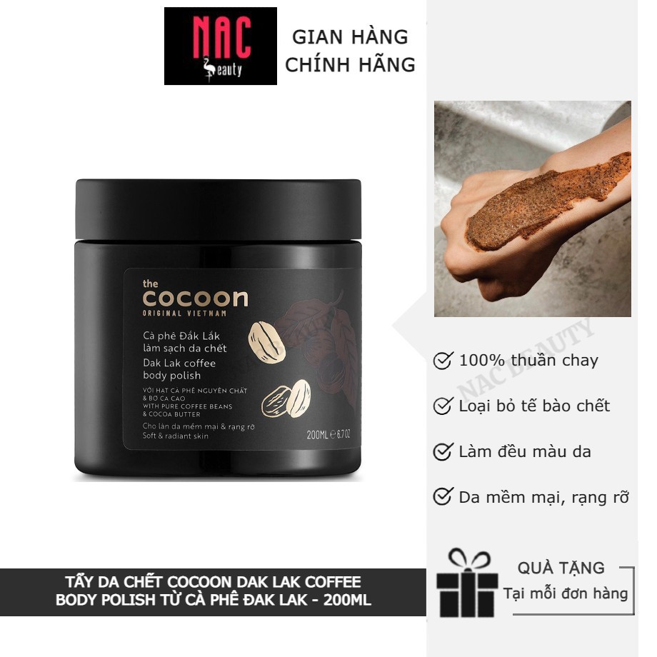 Cà phê Đắk Lắk tẩy da chết toàn thân Cocoon Dak Lak Coffee Body Polish 200ml