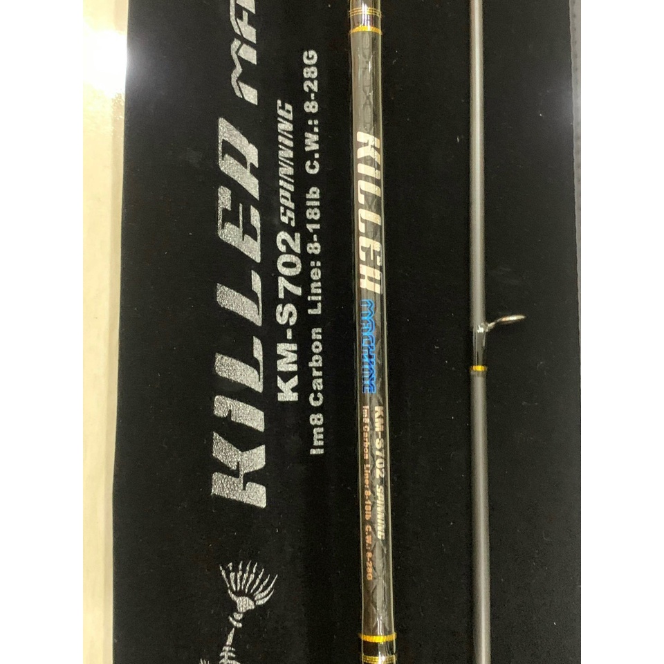 Cần câu máy đứng killer carbon khoen fuji cần câu lure 1m98