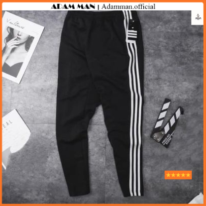 Quần thể thao nam nữ ống suông lót dày dặn, quần 3 sọc trẻ trung, năng động - Adam Man