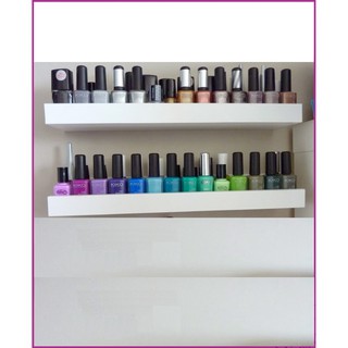 Combo 2 thanh kệ nail chữ L dài 60cm sâu 6cm  để lọ sơn móng tay Gỗ lõi xanh chống ẩm cao cấp + Tặng phụ kiện lắp đặt.