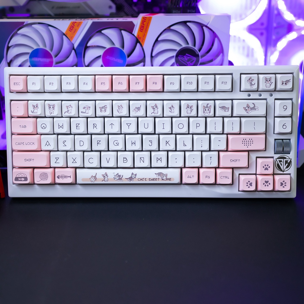 Keycap MÈO CHIL XDA 136 nút bàn phím cơ Thick PBT