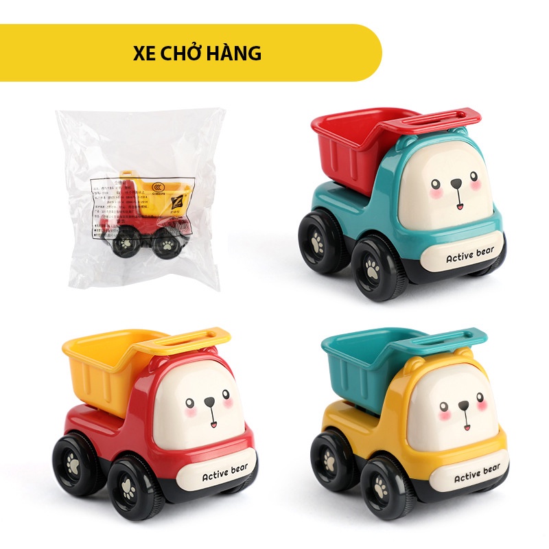 Bộ Đồ Chơi Ô Tô Trẻ Em Chạy Đà Quán Tính Nhiều Màu Sắc Dễ Thương Cho Bé