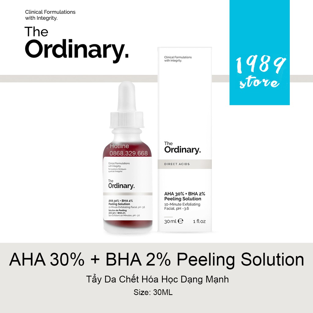 Tẩy Da Chết Hóa Học AHA 30% + BHA 2% Peeling Solution The Ordinary 30ML