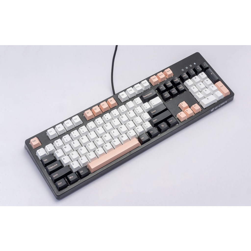 Bộ keycap phím cơ E-Dra EKC7102 - WHITE OLIVIA (PBT Double-Shot/ 160 nút/ Cherry Profile)